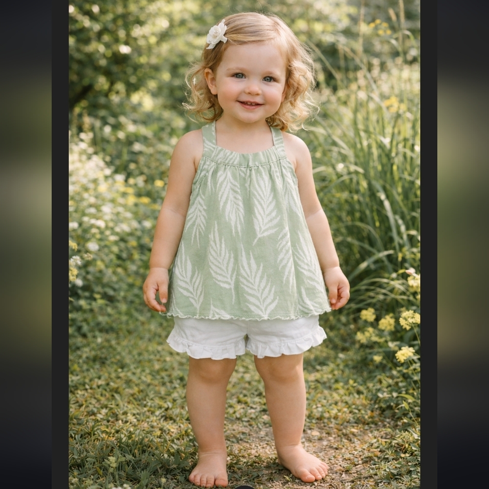 Calypso St Bath Toddler Palm Sage Sun Top‎ Dress 2T New With Tag